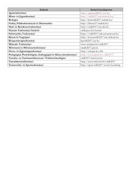 Szekci&oacute; honlapok