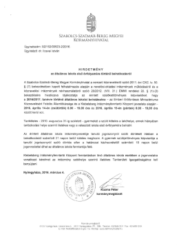 SZABOLCS-SZATMÁR-BEREG MEGYEI KORMÁNYHIVATAL