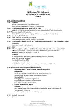 program itt - TDM Sz&ouml;vets&eacute;g