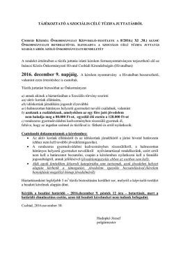 Tűzifa igénylés tájékoztató Csobád
