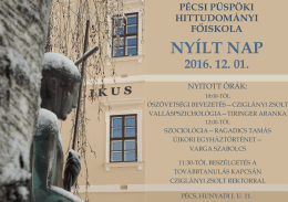 ny&iacute;lt nap - P&eacute;csi P&uuml;sp&ouml;ki Hittudom&aacute;nyi Főiskola