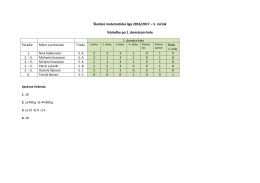 Školská matematická liga 2016/2017 – 5. ročník Výsledky po 1