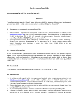 &Scaron;TAT&Uacute;T K SPOTREBITEĽSKEJ HRE