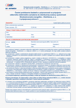 Čestné prehlásenie žiadateľa o pripravenosti na pripojenie