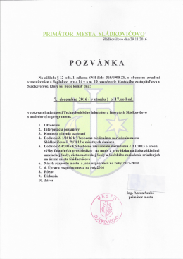 Program - Sládkovičovo