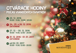 OTVÁRACIE HODINY