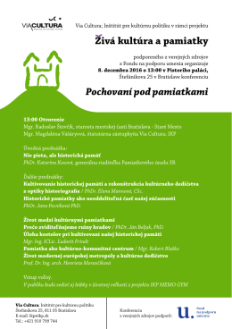 Pochovan&iacute; pod pamiatkami Ziv&aacute; kult&uacute;ra a pamiatky