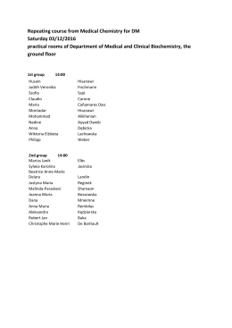 Repeating course from Medical Chemistry for DM Saturday 03/12
