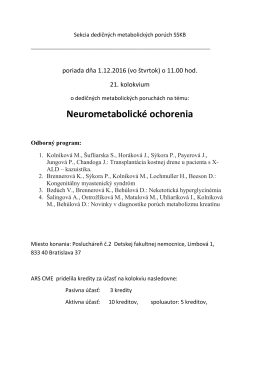 Neurometabolické ochorenia