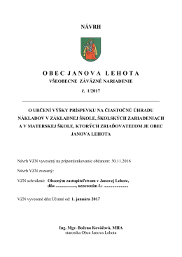 Návrh VZN 1/2017