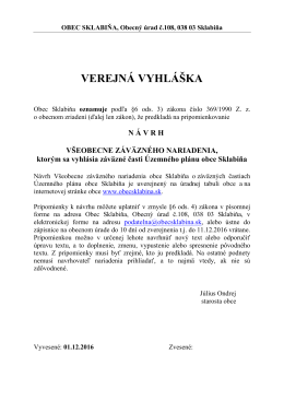 vyhláška k VZN - Obec Sklabiňa
