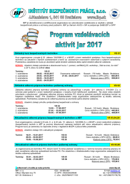 Z&aacute;kladn&yacute; kurz bezpečnostn&yacute;ch technikov VS 01 Z&aacute;kladn&aacute;