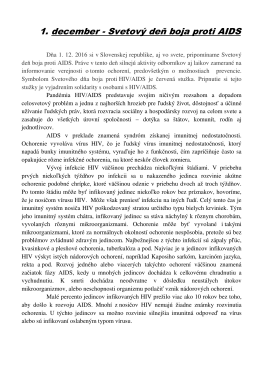 1. december - Svetov&yacute; deň boja proti AIDS