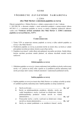 VZN o miestnom poplatku za rozvoj č. 2/2016 - návrh