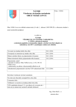 Návrh VZN č.5-2016 miestne dane a MP
