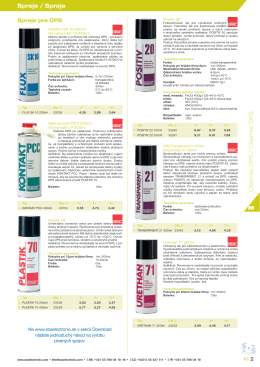 Spreje / Spreje Ch&eacute;mia, DPS / Chemie, DPS