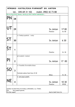 Farsk&eacute; oznamy 28.11.2016