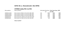 SATEC SK a.s. Novozámocká 102, NITRA VITERM trubka PEX