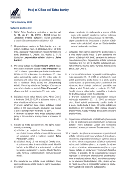 Hraj o X-Box od Tatra banky