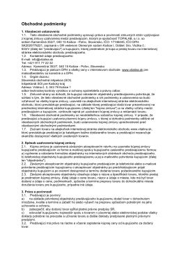 Obchodn&eacute; podmienky