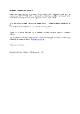 Stretnutie Klubu učiteľov fyziky Z&Scaron; Srdečne poz&yacute;vame učiteľov na