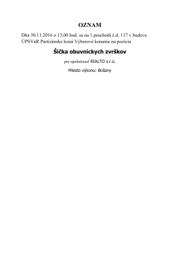 Výberové konanie na pozíciu Šička obuvníckych zvrškov dňa 30.11
