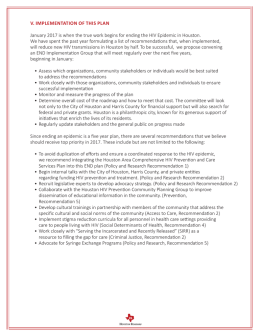 V. IMPLEMENTATION OF THIS PLAN :ĂŶƵĂƌǇ ϮϬϭϳ ŝƐ ǁŚĞŶ