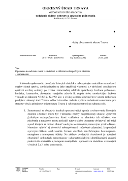 Opatrenia na ochranu osôb v súvislosti s nálezmi nebezpečných