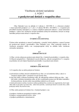 o poskytovaní dotácií z rozpočtu obce