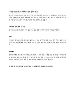 나이키 12 SOLES OF SNKRS 이벤트 참가자 동의 본인은 “(유)나이키
