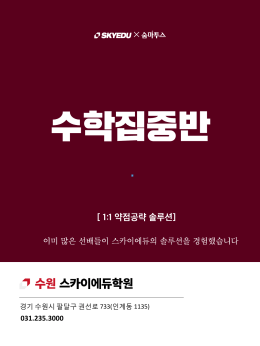 수학집중반 커리큘럼