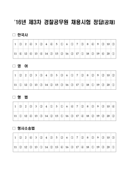 2016해경 순경 공채 문제 정답.hwp