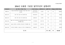 2016년 11월중 기관장 업무추진비 집행내역