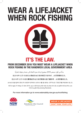 WEAR A LIFEJACKET WHEN ROCK FISHING