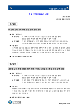 환율 전망(2016년 12월) 원/달러 엔/달러