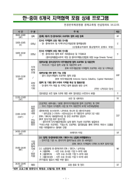 한-중미 6개국 지역협력 포럼 상세 프로그램