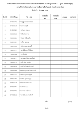 ลายมือชื่อ ลายมือชื่อ เช้า บ่าย รายชื่อนักศึก