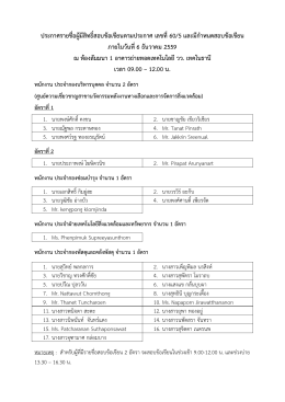 ประกาศรายชื่อผู้มีสิทธิ์สอบข้อเขียนตามประก