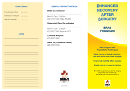 ENHANCED RECOVERY AFTER SURGERY