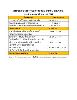 ก ำหนดกำรลงทะเบียน ระดับปริญญำตรี / นำนำชำติ ป