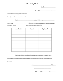 แบบค ำร้องขอแก้ไขข้อมูลในใบสมัคร เขียนที่