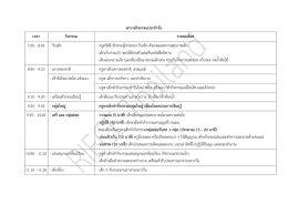 ตารางกิจวัตรประจำวัน