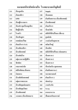 หมายเลขโทรศัพ ท์ภ ายใน โรงพยาบาลเจริญศิลป์