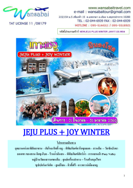 รหัสโปรแกรมทัวร์ newjeju plus winter jan17-xx-w04