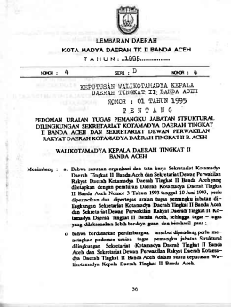 LEMBARAN DAERAH KOTA MADYA DAERAH TK N BANDA ACEH