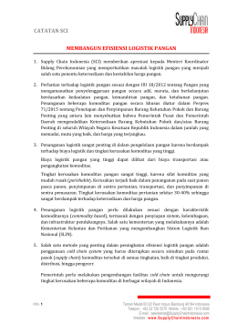 catatan sci membangun efisiensi logistik pangan