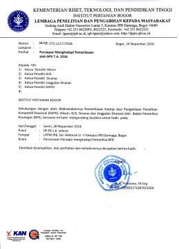 Surat Persiapan Menghadapi Pemeriksaan Oleh BPK - LPPM-IPB