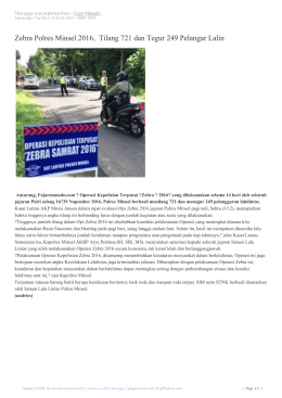 Zebra Polres Minsel 2016, Tilang 721 dan Tegur