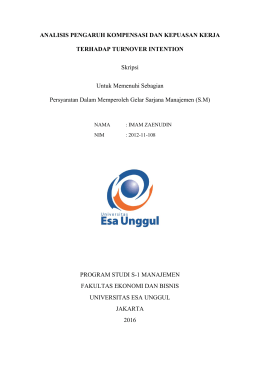ANALISIS PENGARUH KOMPENSASI DAN KEPUASAN KERJA