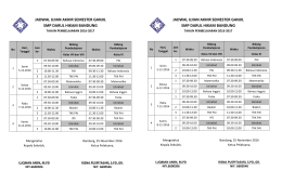 Jadwal UAS Semester Ganjil tahun 2016-2017